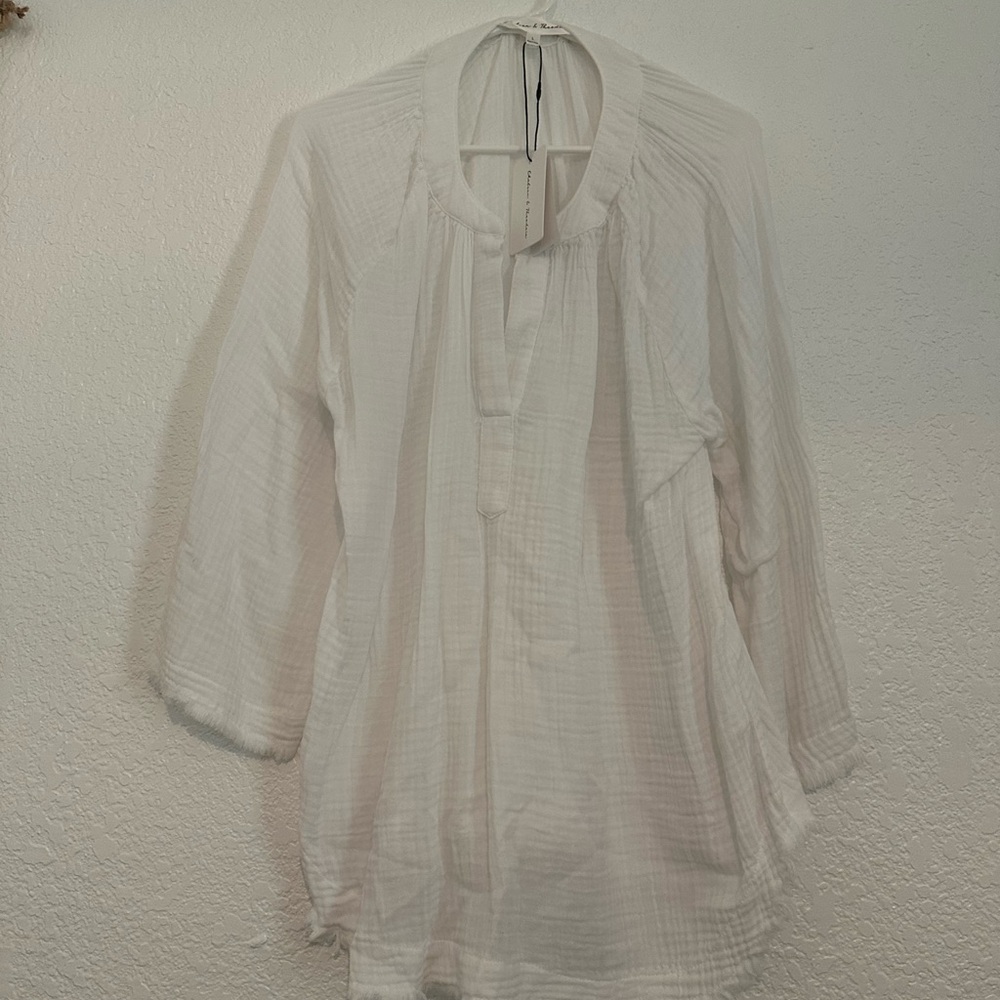 Chic White Blouse by Chelsea & Theodore
